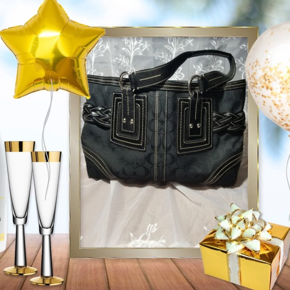 ⭐️CLEARANCE SALE⭐️👜HOST PICK👜 COACH Black Canvas & Leather Satchel - Picture 2 of 11
